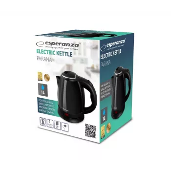 Rýchlovarná kanvica ESPERANZA EKK128K 1,0 L, 1350 W, nerez, bezšnúrová, automatické vypnutie, ochrana proti prevádzke nasucho