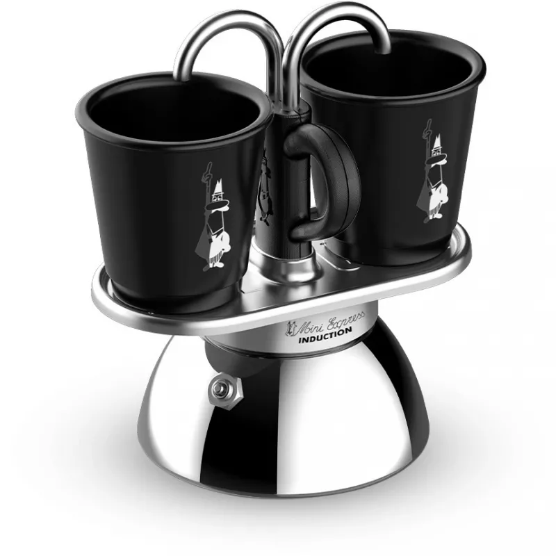 Súprava mokka kanvice Bialetti Mini Express Induction 7310, 2 šálky s 2 pohármi