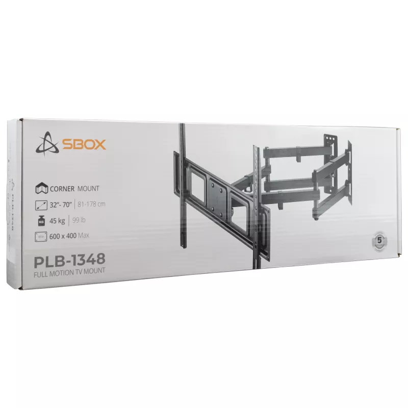 Nástenný držiak na TV SBOX PLB-1348-2 pre 37–63 palcové televízory, do 60 kg, VESA 800x400