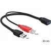 DeLOCK 83176 USB kábel USB 3.2 Gen 1 0,3 m USB A na 2 x USB A