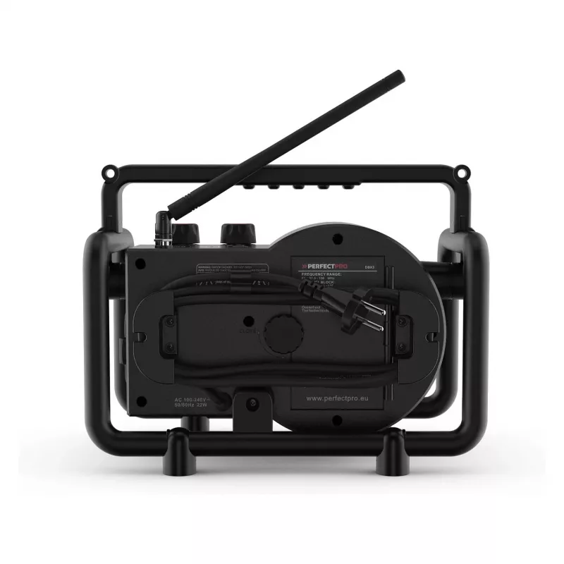 Perfectpro DABBOX rádio stavebné DAB+ FM AUX Bluetooth odolné proti nárazu