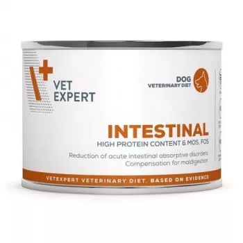 Mokré krmivo pre psov VETEXPERT Intestinal Lamb 200 g — veterinárna diéta na podporu trávenia, dospelé psy, bez lepku a sóje
