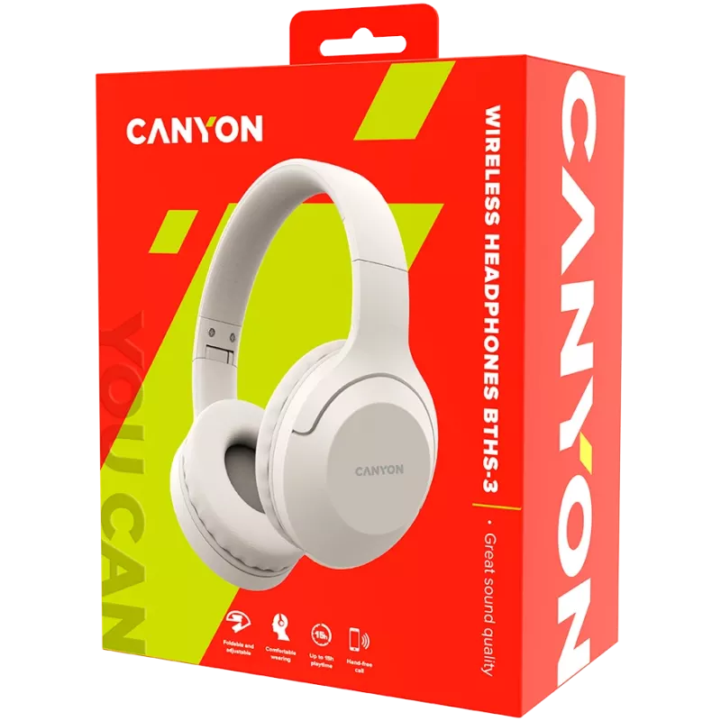 Canyon Bluetooth headset BTHS-3 On-Ear/Stereo/BT5.1 béžová retail (CNS-CBTHS3BE)
