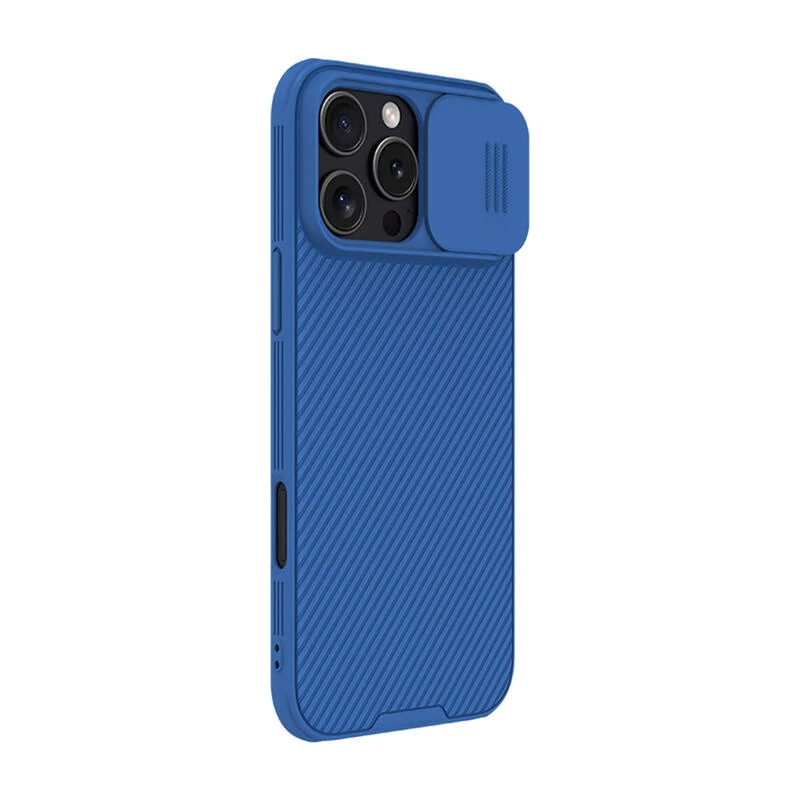 Ochranné puzdro Nillkin CamShield Pro pre iPhone 16 Pro Max, modré, posuvný kryt kamery