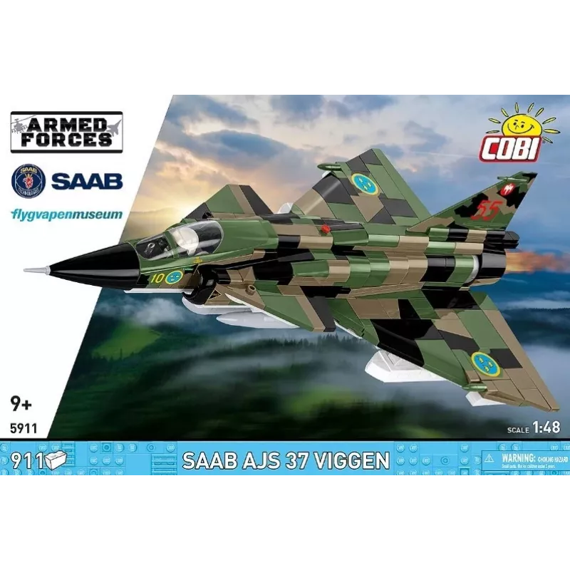 Stavebnica Cobi Blocks Saab AJS 3 Viggen 911-dielna modelárska sada, 911 dielov