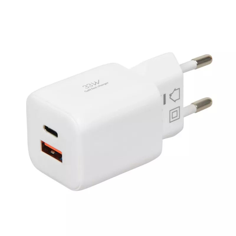 USB nabíjačka IBOX ILUC42W 42W (max. 33W), 1×USB-C PD3.0, 1×USB-A QC3.0, 100–240V, biela