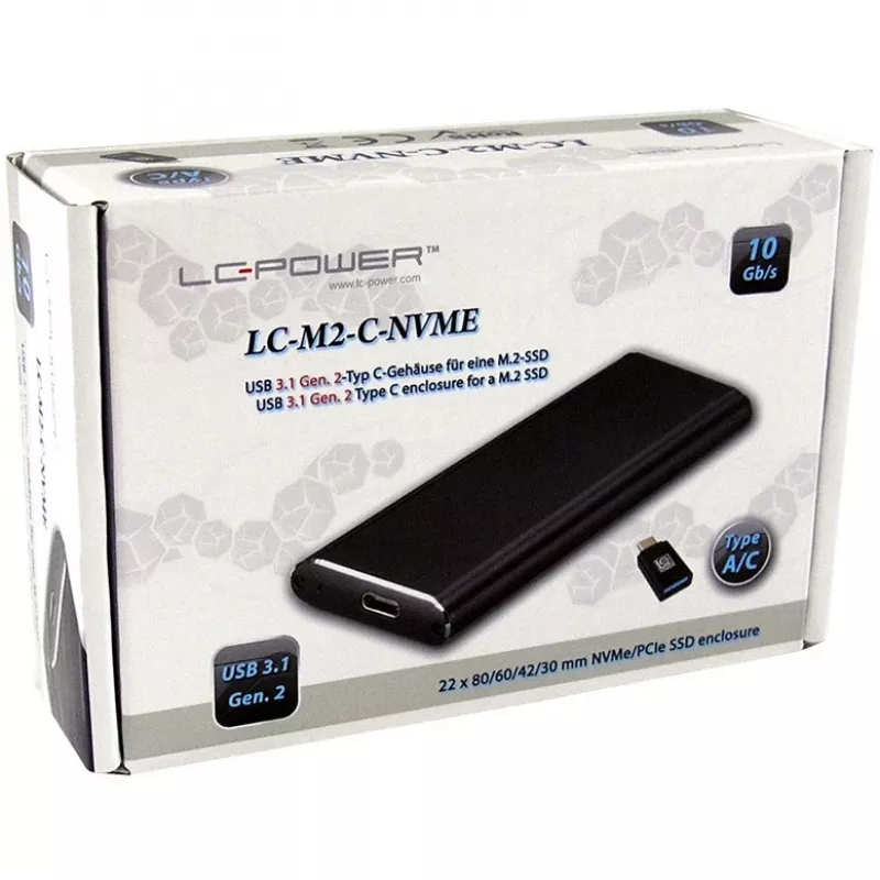 Puzdro na SSD LC-Power LC-M2-C-NVME čierne M.2