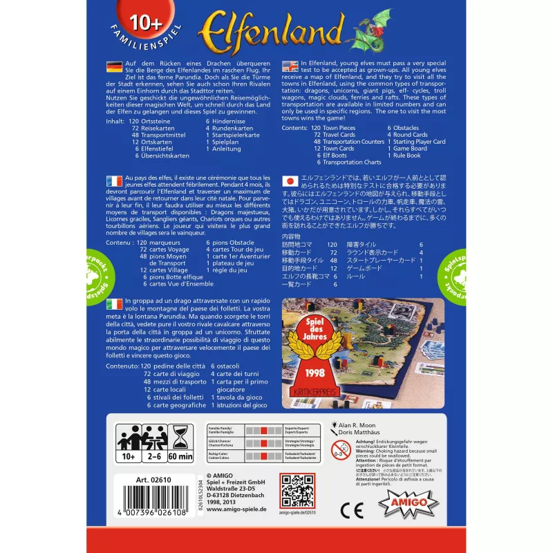 Elfenland, stolová hra Spiel des Jahres 1998