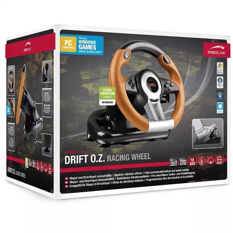 Volant + pedále Speedlink DRIFT O.Z. čierna sivá oranžová