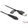 DELOCK USB nabíjací kábel 5 V pre elektrický holiaci strojček, kompatibilný s Remington HC4250, MB4200, MB6850, XR1330 séria