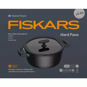 Keramický hrniec Fiskars HARD FACE 5 l s pokrievkou, nepriľnavá úprava