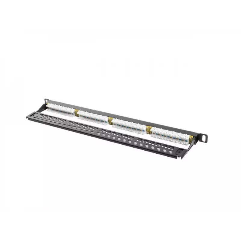Lanberg PPU5-0024-B - RJ-45 - Cat5, Cat5e - čierna - kov - racková montáž - 0,5HE (PPU5-0024-B)