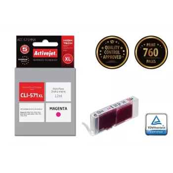 Activejet ACC-571MNX atrament (náhrada za Canon CLI-571XLM; Supreme; 12 ml; purpurová)