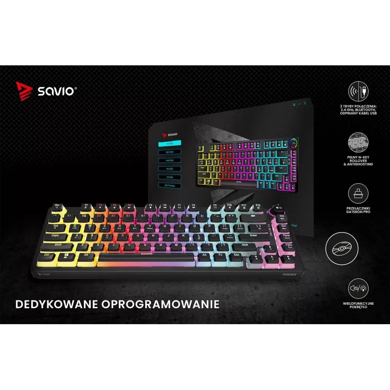 Savio SAVGK-PHENIX YELLOW PUDDING žltá USB klávesnica