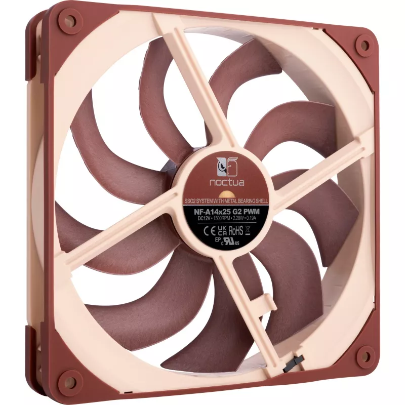 Ventilátor Noctua NF-A14x25 G2 PWM 140 mm 1500 ot/min SSO2 ložisko 4-pin PWM béžový