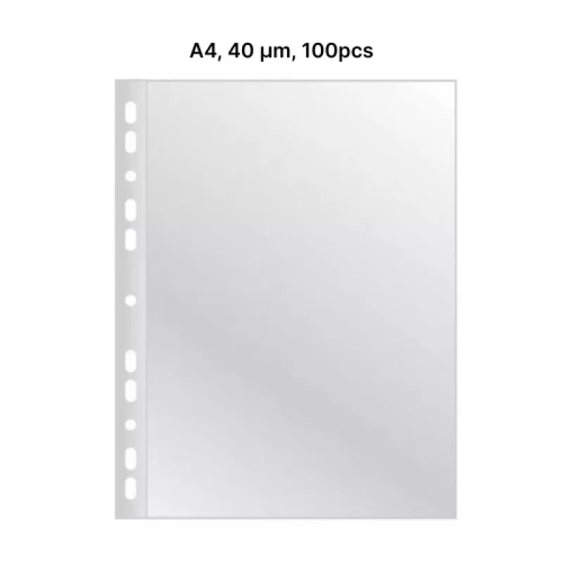 AD Class dierované vrecká krištáľovo číre A4 40 my, balenie 100 kusov