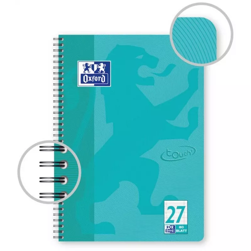 Oxford TOUCH zápisník A4+ 80 listov aqua
