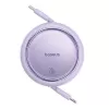 Baseus Free2Pull - 20 W USB-C na Lightning vyťahovací kábel, 1 m (fialový)
