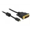 Videokábel adaptér DeLOCK 83586 Micro-HDMI na DVI-D 2 m čierny