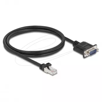 DeLOCK 64351 kábel CAN Bus konektor RJ45 na konektor D-Sub 9-pin, Cat.5e STP, 1 m, čierny