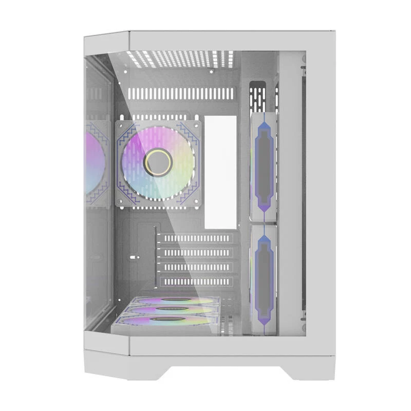 Darflash FT418 počítačová skriňa + 6 aRGB ventilátorov (biela)