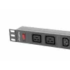 Racková napájacia rozvodná jednotka LANBERG PDU-02I1908I-0200-C20-BK — 1U, 10×C13, 16A, 2 m kábel, 19 inch