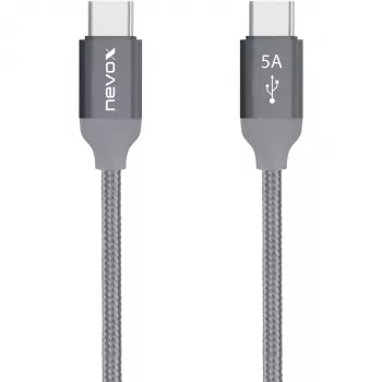 USB kábel Nevox 1654 USB 2.0 2 m USB C sivá strieborná