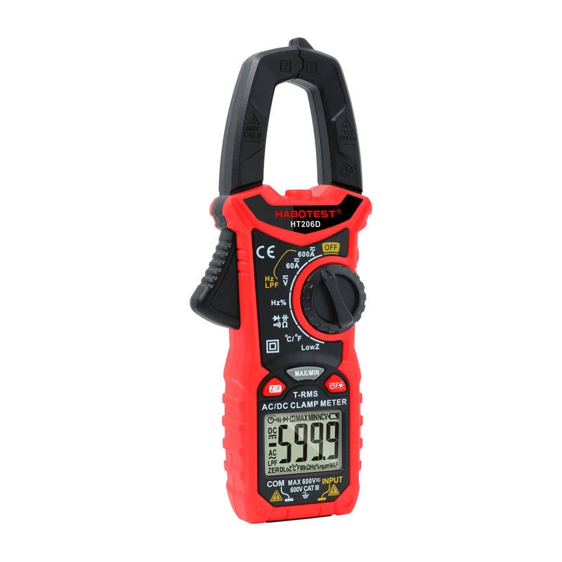 Digitálny kliešťový multimeter Habotest HT206D — True RMS, NCV, praktický tester prúdu/napätia