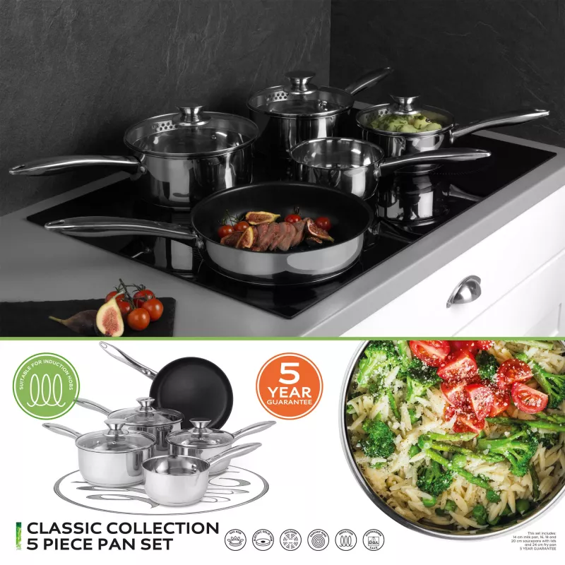 Sada hrncov Russell Hobbs BW06572EU72 — 5-dielna sada z nehrdzavejúcej ocele