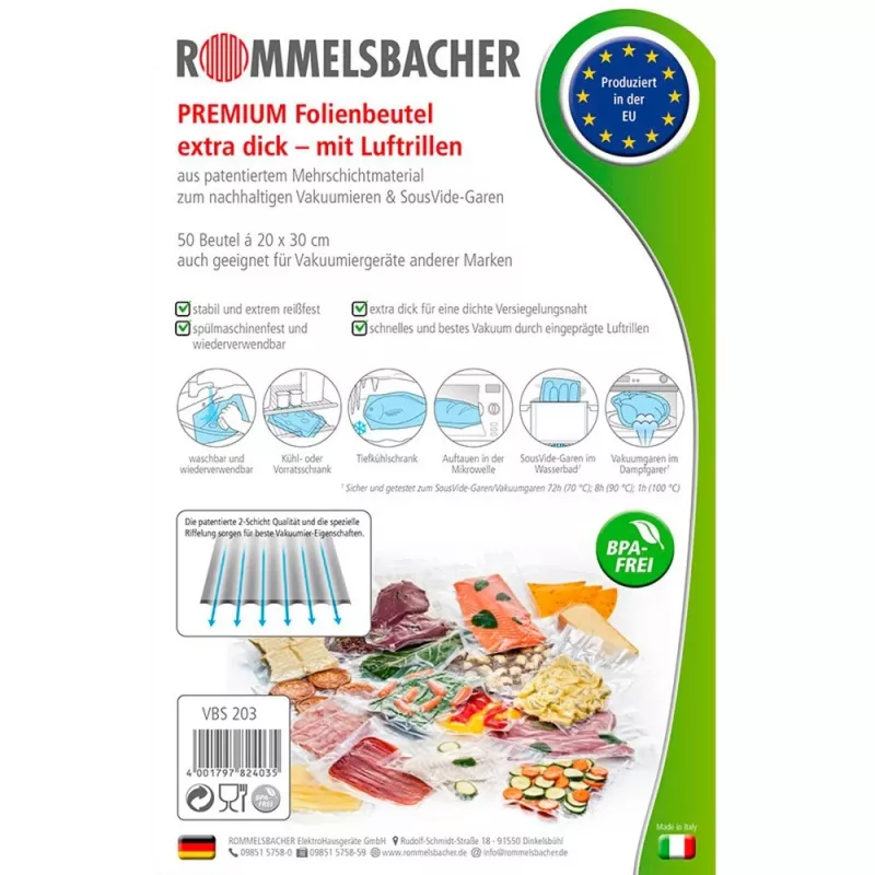Rommelsbacher VBS 203 vákuovacie vrecká, 20 x 30 cm, 50 ks
