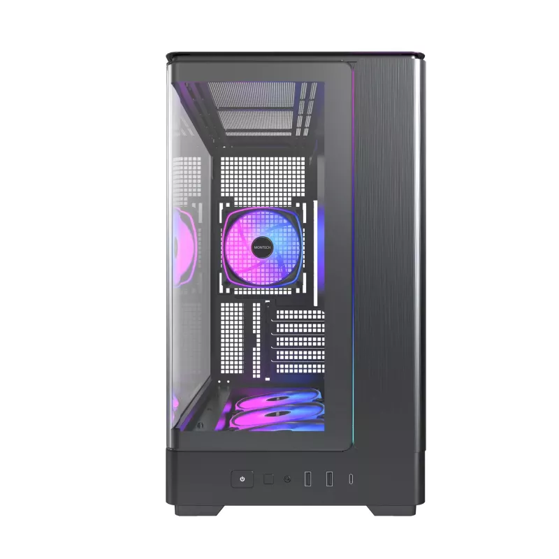 PC skriňa Montech KING 15 PRO čierna — Midi-Tower pre micro ATX / Mini-ITX