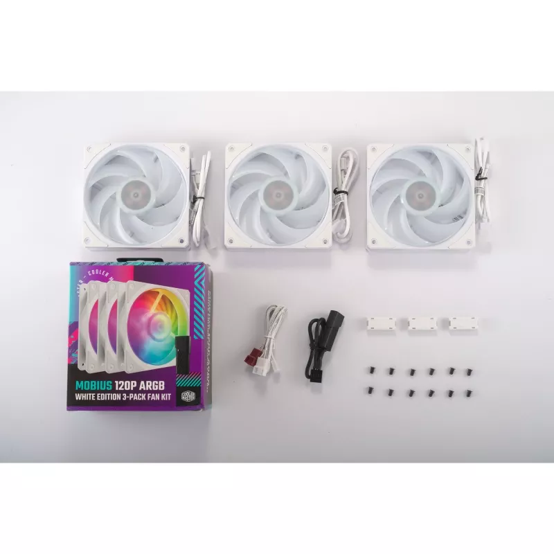 COOLER MASTER Mobius 120P ARGB 120mm biela 3-bal