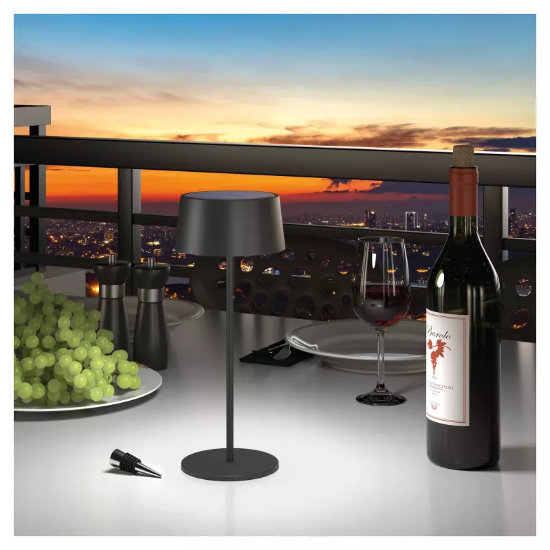 LED stolná lampa RealPower TableLight 300 4W čierna solárna