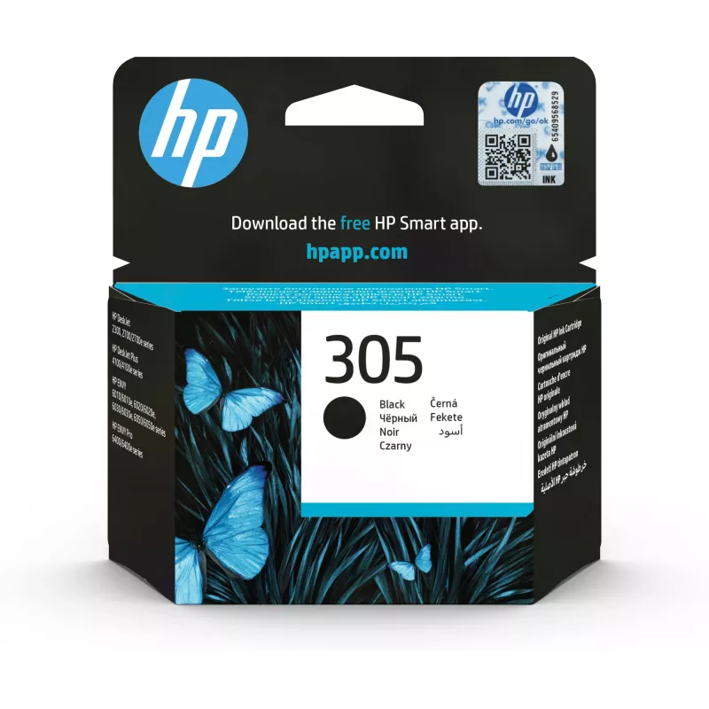 HP 305 čierna originálna atramentová kazeta, čierna, 1 ks, 120 strán