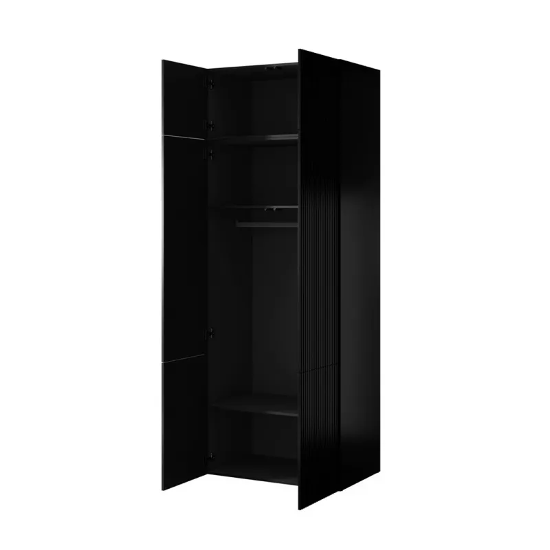 Šatníková skriňa cama meble PAFOS 2D BASE 90×55,5×45 cm čierna matná, 2-dverový rám