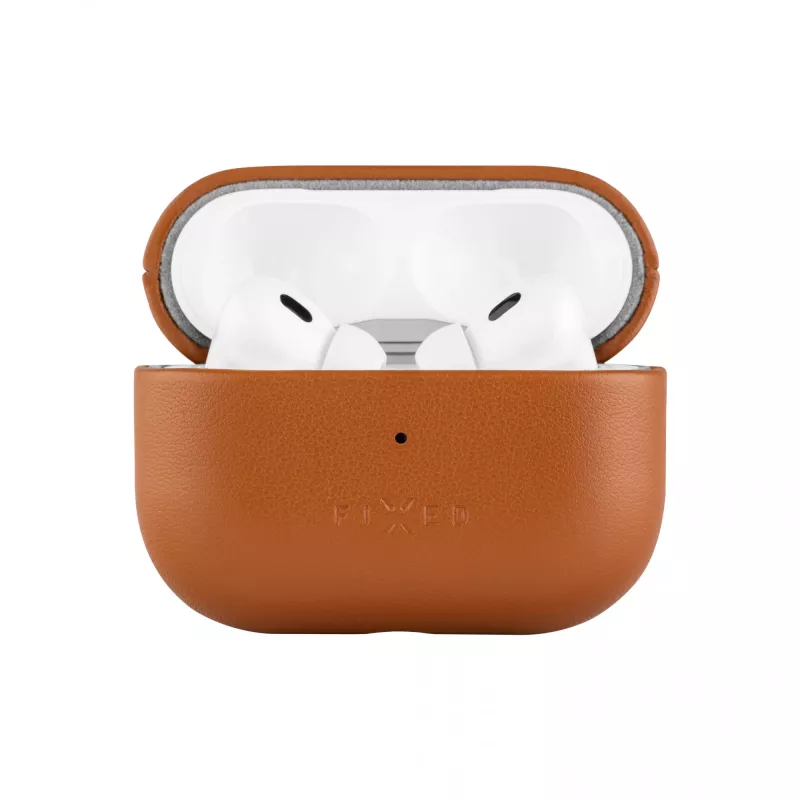Fixed | puzdro na slúchadlá s podporou MagSafe | Apple AirPods Pro 2/Pro 2 (USB-C) | hnedé | koža