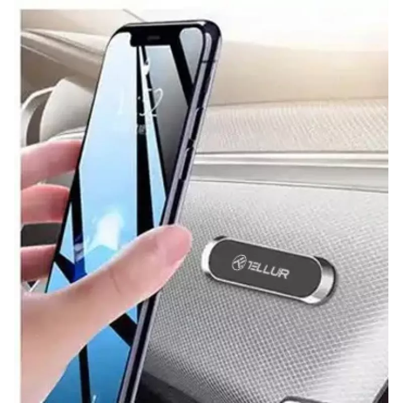 Magnetický držiak na mobil do auta Tellur MCM8 lepiaca montáž, sivý