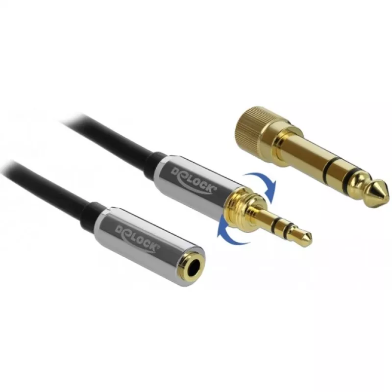 Audio kábel 3,5 mm DeLOCK 85780 1 m čierny sivý