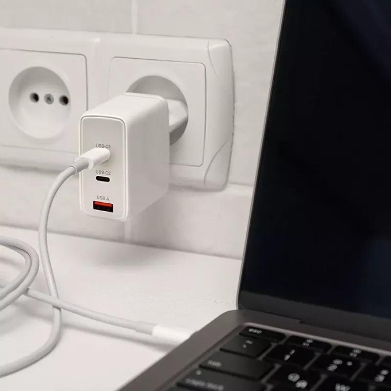 Nabíjačka QOLTEC 100W GaN USB-C Dual PD 5–20V 1,5–5A, 2×USB-C