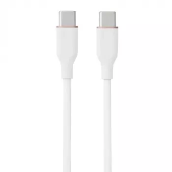 Silikónový kábel USB Type-C na Type-C, 60 W (biela, 2 m)