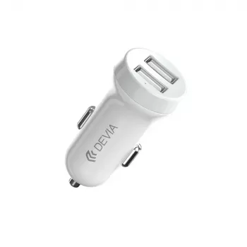 Autonabíjačka Devia Smart Series Lightning 5V 3,1A Dual USB biela