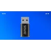 Savio AK-81 video kábel adaptér USB Type-C USB Type-A čierny