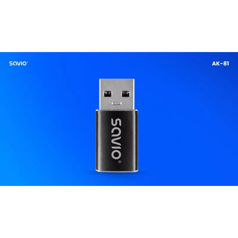 Savio AK-81 video kábel adaptér USB Type-C USB Type-A čierny