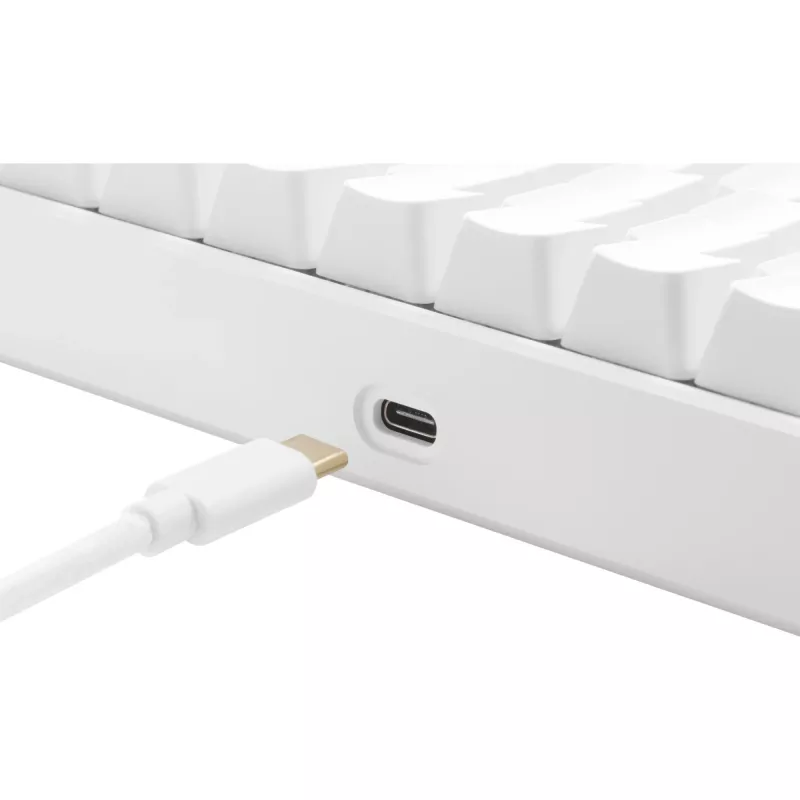 Deltaco GAM-100-W-DE. Klávesnica formát: 65%. Štýl klávesnice: rovná. Rozhranie zariadenia: USB + Bluetooth, klávesový spínač: mechanický spínač,