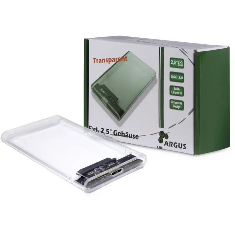 Puzdro na HDD Argus GD-25000, USB 3.0, transparentné