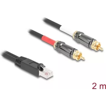 DeLOCK Audio kábel 2 m RJ-45 2 x RCA čierny 88171