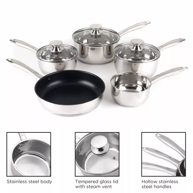 Sada hrncov Russell Hobbs BW06572EU72 — 5-dielna sada z nehrdzavejúcej ocele