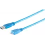 USB kábel ShiverPeaks BS77190 0,5 m USB 3.2 Gen 1 Micro-USB B modrý