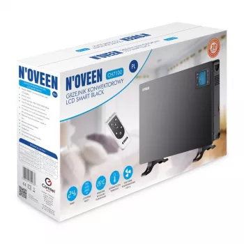 Elektrický konvektorový ohrievač NOVEEN CH7100 — 2000 W, 3 výkonové stupne, LCD, časovač, diaľkový ovládač, čierny