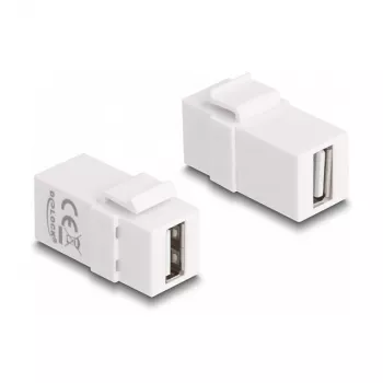 DeLOCK Keystone modul USB 2.0 A konektor samica na USB 2.0 A konektor samica biela